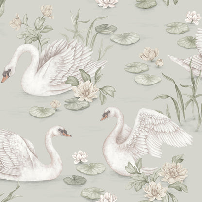 BORASTASPETER　『Lily Swan』　ボラスタペーター スウェーデン製 『Newbie wallpaper II（ニュービー 2）』【4color】（10m／１本単位）